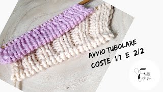 Tutorial avvio tubolare ai ferri coste 11 e 22 con un solo filo [upl. by Einhoj706]