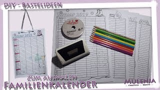 DIY  Familienkalender zum ausmalen [upl. by Ken720]