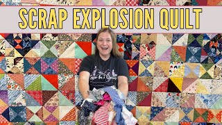 Scrap Explosion Quilt  Use Your Leftover Fabric [upl. by Patnode]