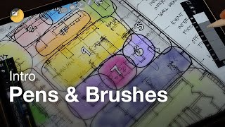 Intro to Pens amp Brushes in Morpholio Trace – The Best Sketch amp Draw App for Architects on iPad [upl. by Demmer]