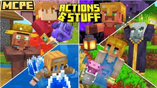 Actions amp Stuff Animation Resource Pack  A Melhor Textura já criada para o Minecraft PE Bedrock [upl. by Russom]