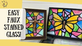 How to make EASY Faux Stained Glass  Step by Step Tutorial [upl. by Raina171]