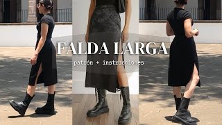 Cómo hacer falda larga con abertura  patrón y tutorial [upl. by Rustin]