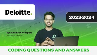 Deloitte Coding Questions and Answers 202324 [upl. by Airdnat]