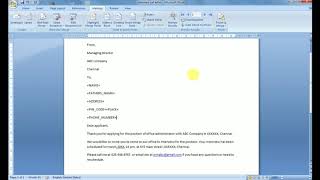 Microsoft office wordMalayalam tutorialmail mergemailings tab [upl. by Volny770]