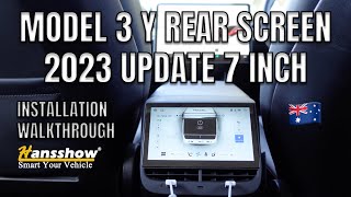 TESLA MODEL 3 Y REAR SCREEN INSTALLATION GUIDE  Hansshow 7 Inch 2023 [upl. by Ainoloppa]