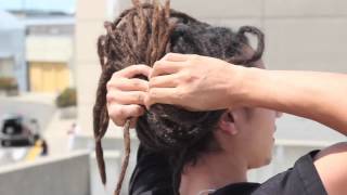 Tying Up Dreads to Avoid Summer Heat Howto Style Dreadlocks [upl. by Neelloj]