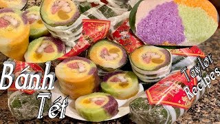 Bánh tét ngũ sắc nấu nhanh bằng nối áp suất thơm ngon mềm dẻo Multicolor sticky rice cake [upl. by Ecirtak]