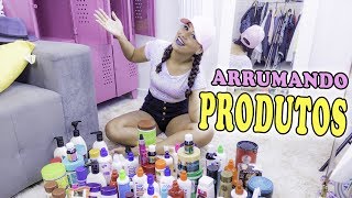 ORGANIZANDO MEUS PRODUTOS DE CABELO  ARMÁRIO COLLEGE [upl. by Nilesoy]