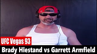 UFC Vegas 93 Brady Hiestand vs Garrett Armfield PREDICTION [upl. by Eelrebmyk]