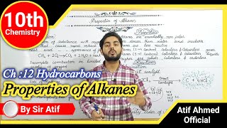 Properties of Alkanes  Reactions of alkanes  halogenation  Compbustion  10th chemistry ch 12 [upl. by Kraska]