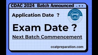 CDAC 2024 Batch Announced  CCAT Preparation 2024 [upl. by Niledam983]