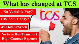 Important TCS Changed Policies For FY2425  HIS Copay Canteen 45 hours per week tcs infosys [upl. by Aurelia]