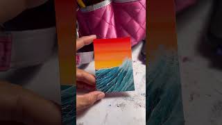 ACRYLIC SEASCAPE PAINTING  Miniature Ocean Art [upl. by Reivad]