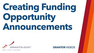 Grantors How to Create or Copy a Funding Opportunity Announcement [upl. by Nannahs987]