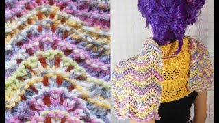 Tuto tricot Point Ajouré Eventail  Echarpe femme Point fantaisie ajouré Eventail  Scarf  Bufanda [upl. by Bettine]