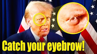 Trumps Eyebrow FALLING OFF FACE in Backstage Interview [upl. by Kitty]