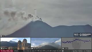 Apr 5 2024 Etna Volcano Blowing Smoke Rings [upl. by Yarised]