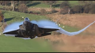 USAF F35s exiting the Mach Loop in style  4K [upl. by Liew]