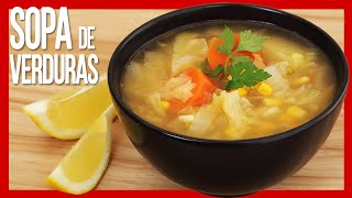 😋 Cómo Hacer SOPA DE VERDURAS Casera ► Receta Saludable con 🥕🌽🥔🧄 y [upl. by Ellard]