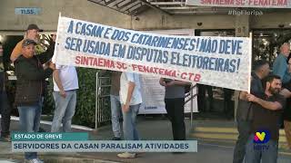 Servidores da Casan paralisam atividades em Santa Catarina [upl. by Billy]