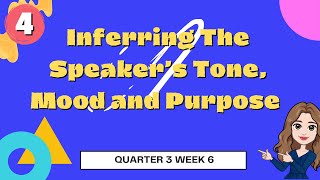 Inferring the Speakers Tone Mood and Purpose II English 4 Quarter 3 Week 6 [upl. by Iblehs]