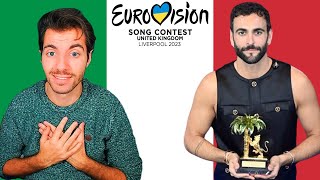 ItalyItalia Eurovision 2023 San Remo Winner Reaction Marco Mengoni quotDue Vitequot english subtitles [upl. by Gnaht]