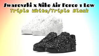 Swarovski x Nike Air Force 1 Low TRIPLE WHITETRIPLE BLACK [upl. by Nohj]