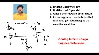 Analog Design Engineer interview Bias and small signal Design and Analysis [upl. by Leelahk127]