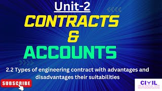 Contracts amp Accounts  Lecturer2  Unit2  Types of Engineering Contract with Advantage amp DAdv [upl. by Nnod]