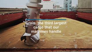 Grain unloading by Siwertell continuously ship unloader [upl. by Mair]