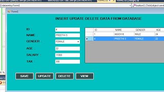 InsertDelete and Update data in database from datagridview in c sharp [upl. by Adnac8]