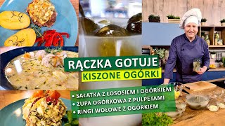 Rączka gotuje zupa ogórkowa z pulpetami sałatka z łososiem ringi wołowe z ogórkiem [upl. by Grimona823]