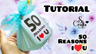 How to make 50 Reasons  handmade gift ideas for boyfriend  S Crafts greetingcard anniversary [upl. by Root]