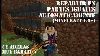 Tutoriales Minecraft sistema de tolvas de reparto equitativo [upl. by Zephan968]