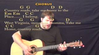 Country Roads John Denver Strum Guitar Cover Lesson in G with ChordsLyrics countryroads guitar [upl. by Holt]