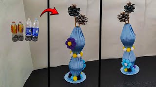 Make a beautiful Vase from Plastic Bottle diy recycling [upl. by Ansilme]