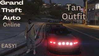 GTA V ONLINE TAN JOGGERS OUTFIT WITH BLACK DUFFLE BAG  EASY [upl. by Ronaele]