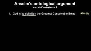 21a Anselms ontological arguments  Anselm the Proslogion 2 argument [upl. by Costin]