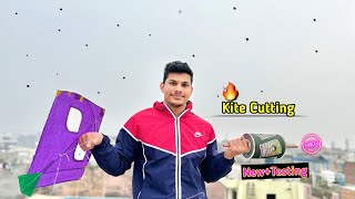 🔥Testing New Cotton Manjha  Kite Cutting  Mono Kite  kite [upl. by Oneil]