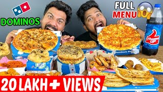 DOMINOS FULL MENU EATING MUKBANG  EATING PIZZA CHICKEN WINGS MEAT BALLS CHICKEN TACO Ep389 [upl. by Aynatal]