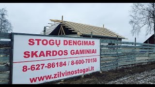 Garažas 3 Plėvelės montavimas ir stogo grebėstavimas [upl. by Nyleahs596]