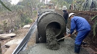 Concrete Mixer Truck Road Construction  Great Construction Worker [upl. by Rodolfo]