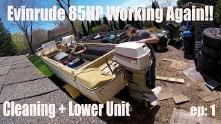 Making My 85hp Evinrude RUN AGAIN Boat Cleaning  Lower Unit [upl. by Gausman960]