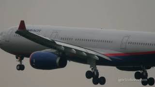 Airbus A330 Aeroflot landing touching [upl. by Ruhnke]