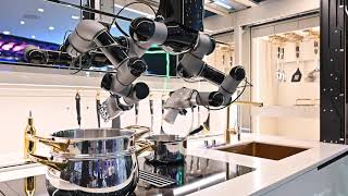 Moley Robotic Kitchen cooks Penne amp Mushroom Alfredo at GitexTechWeek [upl. by Ridgley]