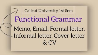 Calicut University 1st Sem Functional Grammar Important Short Essay amp Essay Questions [upl. by Cira867]