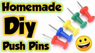 Diy Noticeboard Pins 📌 How to make Push Pins at home homemade Noticeboard push pinsSoft board Pins [upl. by Nneb724]