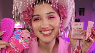 ASMR Friend Gets You Ready for the Barbie Movie 🎀 fast and aggressive personal attention grwm [upl. by Laehcor]