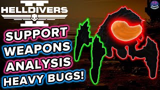 Support Weapons Analysis on Heavy Enemies  Chargers amp Bile Titans  Helldivers 2 Weapons Guide [upl. by Basia913]